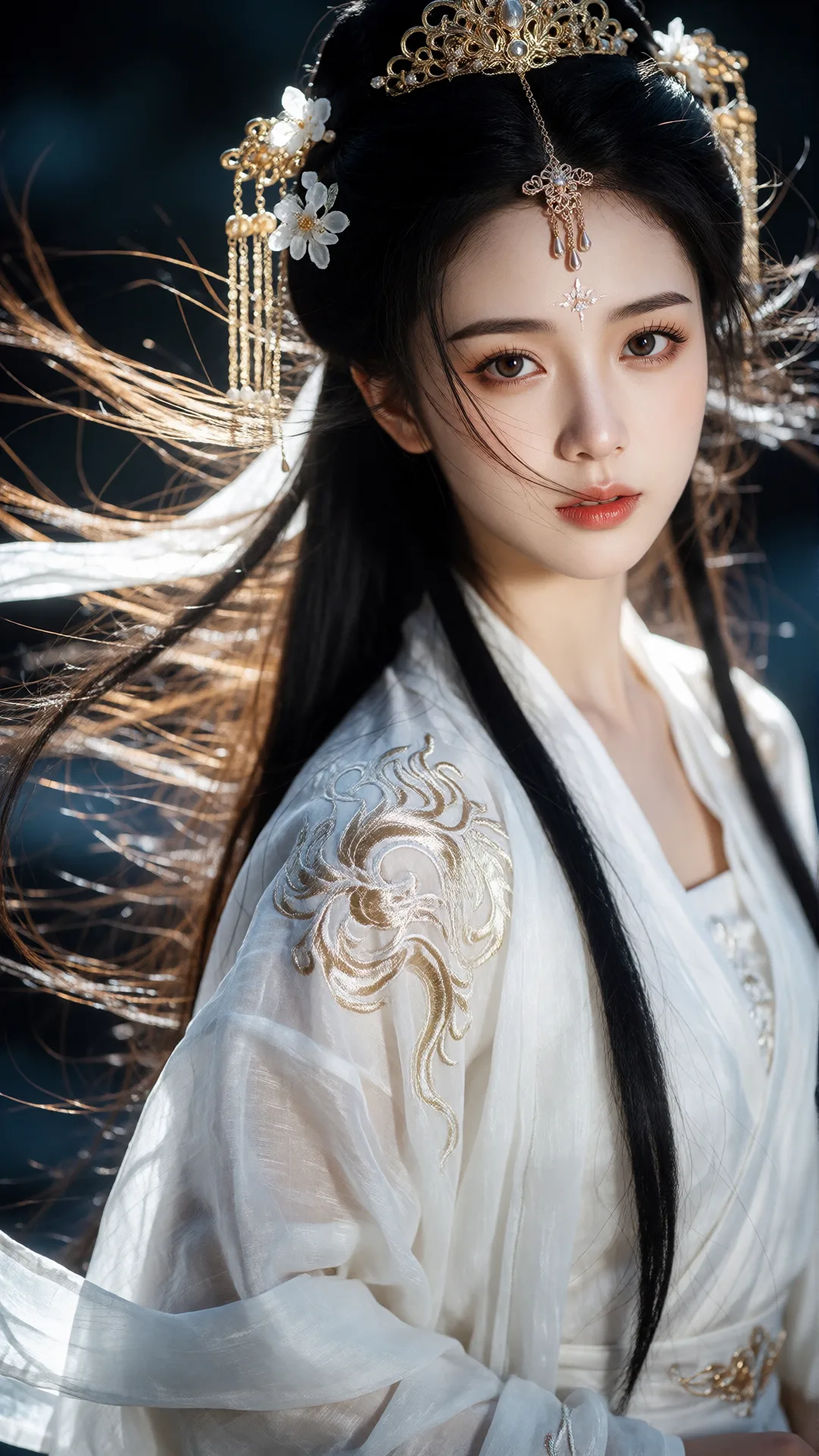 画面风格：唯美古风人像摄影风格，采用高清晰度与电影级调色呈现，光