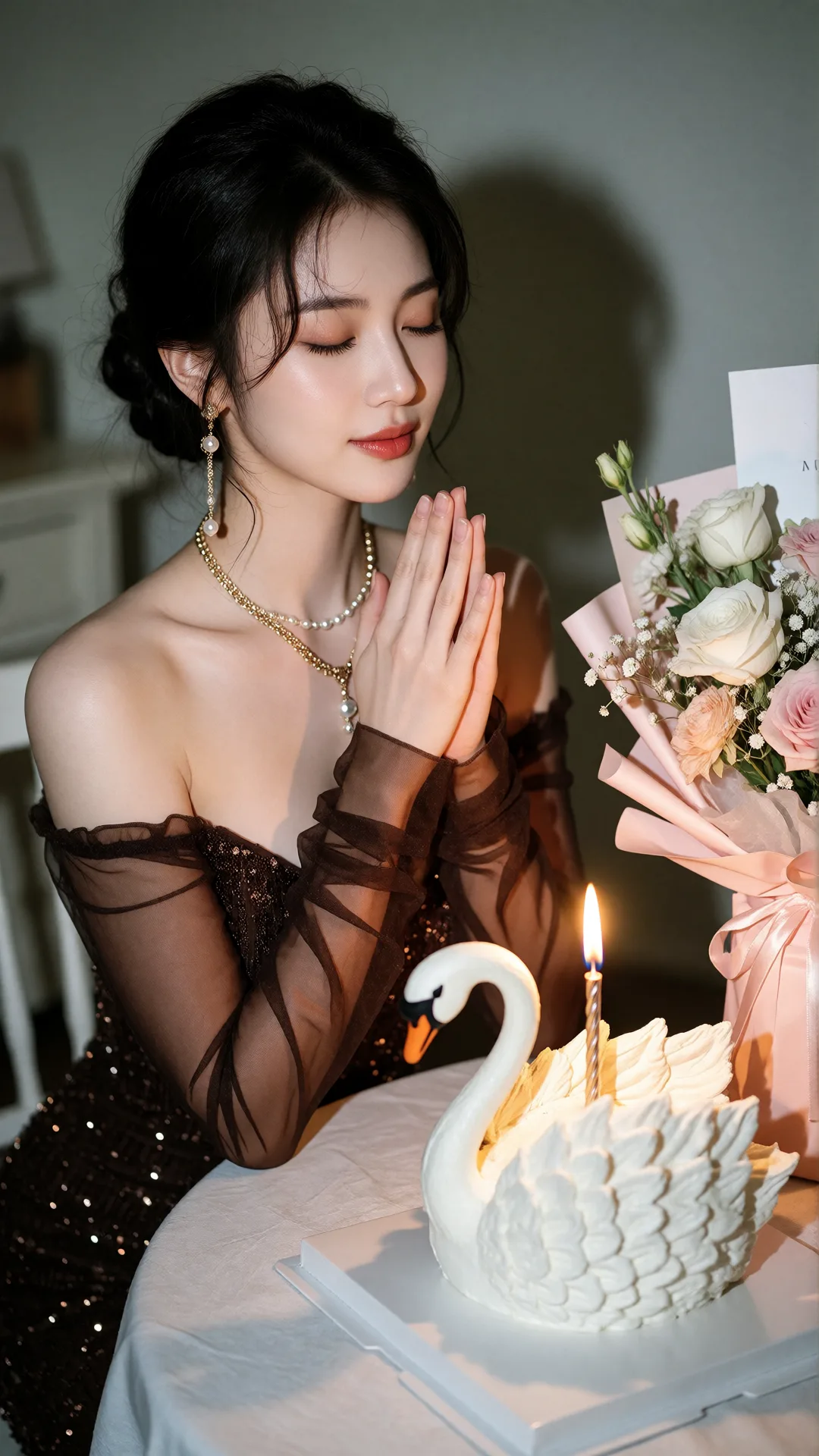 画面风格：写实人像摄影风格，温暖柔和的室内光影，高清晰度与细腻的