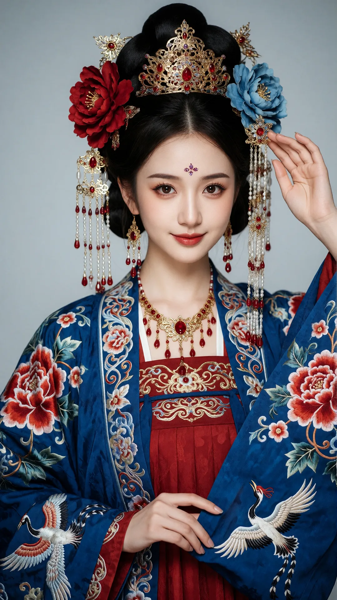 画面风格：高精度古风人像摄影风格，色彩浓郁饱满，光影柔和均匀，具