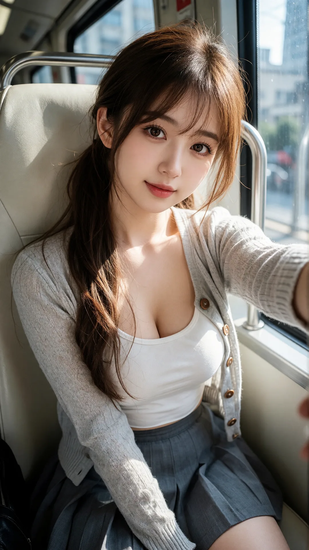 画面风格：日系清新自然写实摄影风格，采用高清晰度人像特写呈现，色
