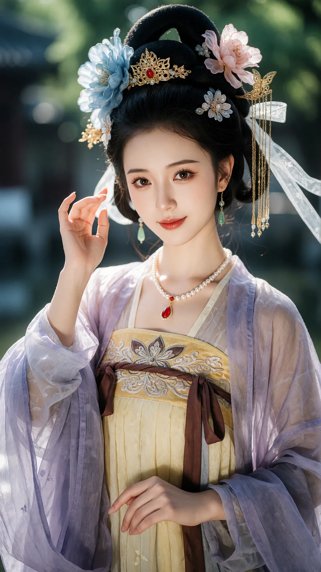 画面风格：唯美古风人像摄影，采用高清晰度与高分辨率呈现，光影柔和